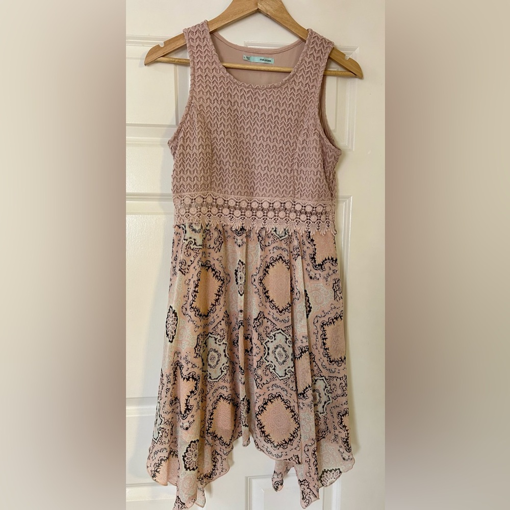 Maurices Pink and Cream Casual Dress